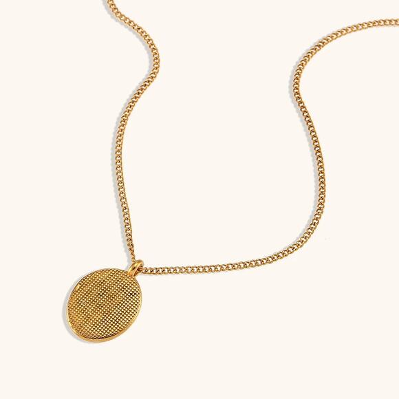 Pinky Promise Oval Pendant Necklace Friendship Gift For Her 18K Gold Plated - Picture 9 of 13